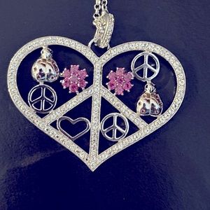 Sterling silver peace and love necklace